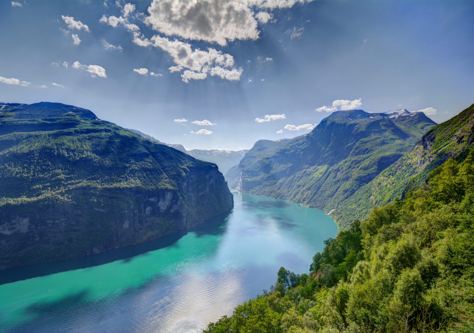 The waterfall Seven Sisters in Geirangerfjord, Norway.