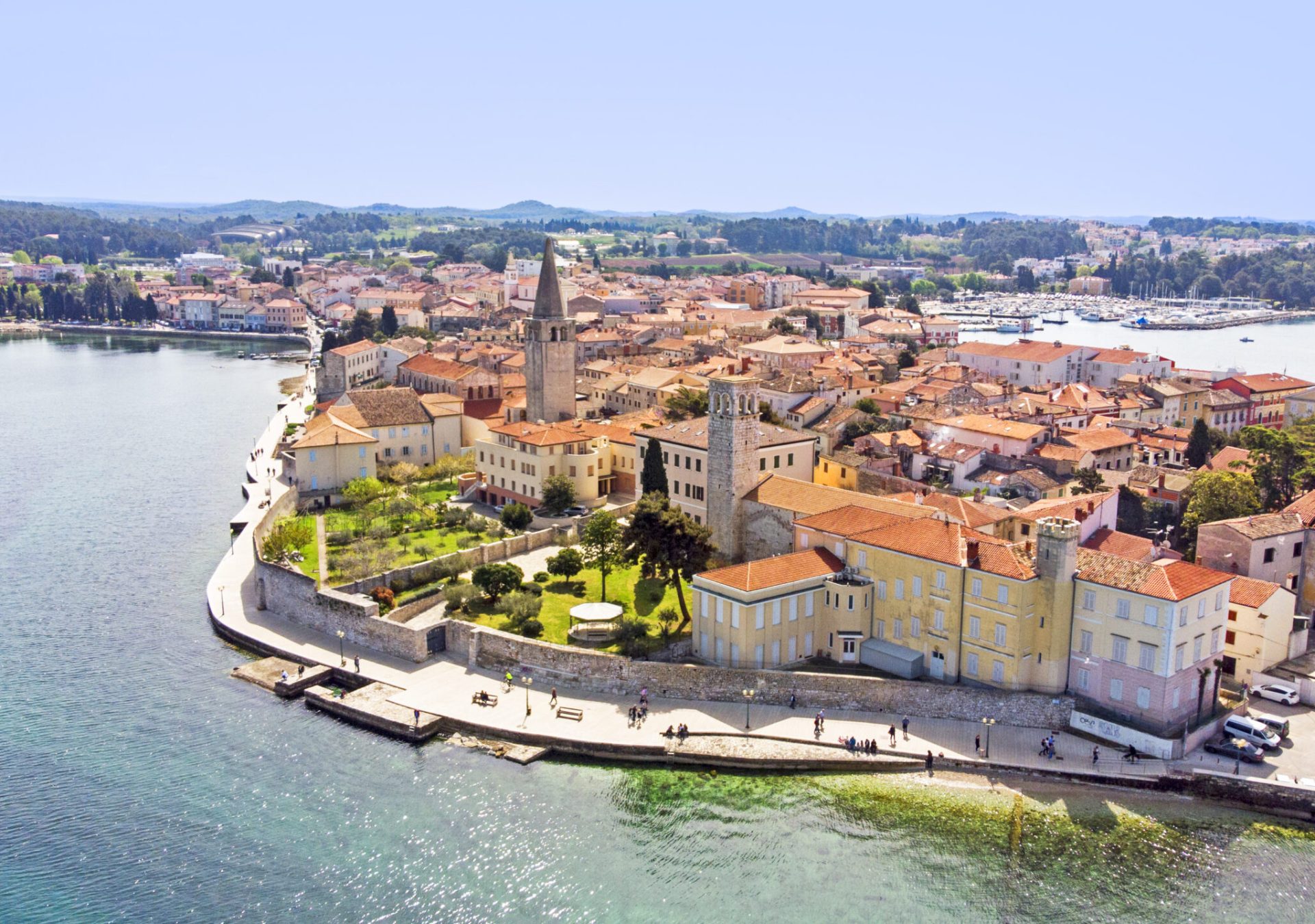 Skyline of old town Porec, Istria, Croatia